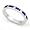 Platinum Channel set Diamond and Blue Sapphire Wedding Band Ring (G-H/VS, 1/4 ct.), 4