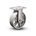 Albion 16 Series 6" Diameter Cast Iron Wheel Medium Heavy Duty Zinc Plate Rigid Caster, Roller Bearing, 4-1/2" Length X 4" Width Plate, 1250 lbs Capacity (Pack of 4)