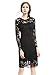 Joy EnvyLand Women Crew Neck Sheath Lace Cocktail Prom Party Lined Midi Dress