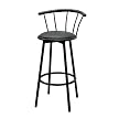 Set of 2 Swivel Barstools- Black(29")