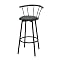 Set of 2 Swivel Barstools- Black(29")