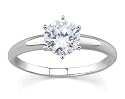 1/10 ct.tw Round Diamond Solitaire Ring in 14k White Gold