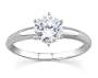 1/10 ct.tw Round Diamond Solitaire Ring in 18k White Gold