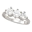 Platinum Diamond Three-Stone Wedding/Anniversary Band - 1.50 Ct.