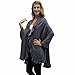 Luxury Divas Knit Poncho Shawl With Ruffled Edge
