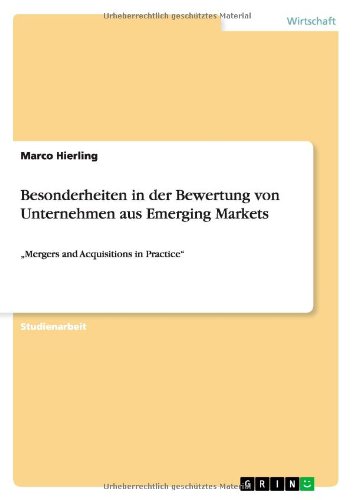 Besonderheiten in Der Bewertung Von Unternehmen Aus Emerging Markets (German Edition)