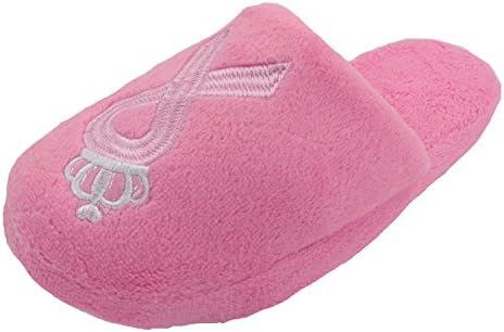 Women's Breast Cancer Awareness Support Pink Ribbon Slip On Slippers, Pink Ribbon Princess, Large