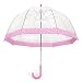 Clear Bubble Umbrella With Pink Trim