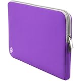 Case Star&reg; Neoprene Laptop Notebook Ultrabook Sleeve Case for Macbook Pro Air 15/15.6-Inch and Other Brand 15-Inch Laptop- HP Dell Toshiba ASUS Sony Lenovo Samsung (15 Inches-Purple with Gray Zipper)