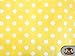 Polycotton Printed POLKA DOTS WHITE YELLOW BACKGROUND Fabric By the Yard