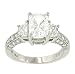 Jewelry : Trapezoid/Pave Diamond Engagement Ring 1.04cttw (cz ct