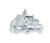 Sterling Silver Semi-truck Charm with 20 inch Sterling Silver Chain