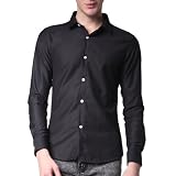 Doublju Mens Casual Luxury Long Sleeve Shirt S124Z)
