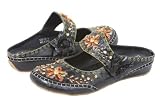 JOHN FASHION Embroidery Beads Sandal Color: Black Size: 9