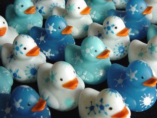 Childrens Toyshop  Toys : 24 Baby SNOWFLAKE DUCKS RUBBER Ducky Party Favors or Cupcake Toppers