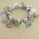 Shamrock and Heart Irish Stretch Charm Bracelet