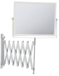 Beauty: Jerdon J2020C 8.3-Inch Two-Sided Swivel Wall Mount Mirror with 5x Magnification, 30-Inch Extension, Chrome and White Finish - Jerdon