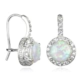 White Opal Lever Back Earring