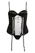 Torrid Plus Size Black and White Tux Bustier and G-String Set