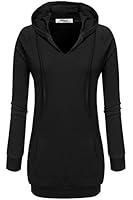 Meaneor Women's Long Sleeve Raglan Crewneck Tunic Sweatshirt String Hoodie