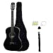 38-Inch Beginner Acoustic Guitar Starter Pack with Gig Bag, Strap, Pitch Pipe, and Pick - Black Dreadnought