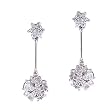 Flower Girl C.Z. Diamond Drop Earrings Jewellery (Nice Valentine's Day Gift Special Sale)