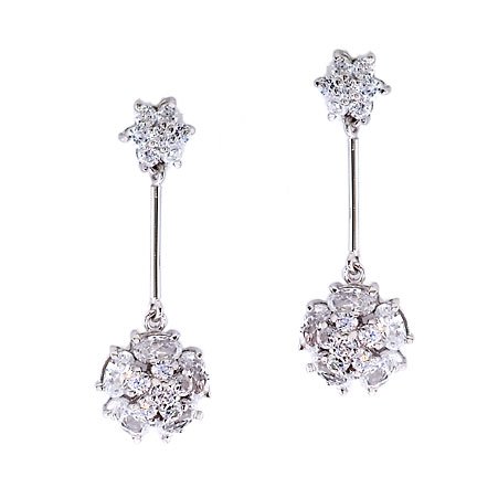 Get Gifts – Flower Girl C.Z. Diamond Drop Earrings Jewellery (Nice Valentine's Day Gift Special Sale)