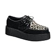Pleaser Men's Creeper-400  Creeper,Black Suede/Cheetah Fur,7 M US