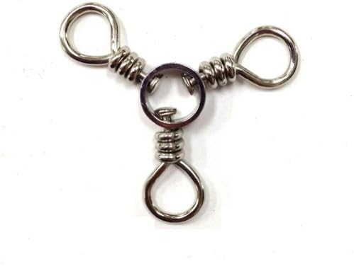 Crazy Gear 3-way Fishing Barrel Swivel 24pcs/pack (Chrome, 3-60lbs)