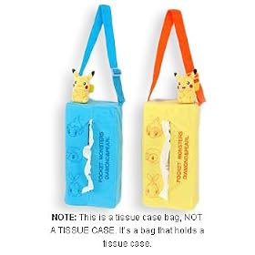 Pokemon Tissue Case Bag with a hanging belt bundle - Yellow and Blue (Japanese Imported) by Pokémon