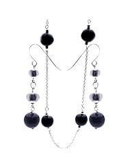 Nickel Free Sterling Silver Pendant & Earring Sets Hang Black Beads Set