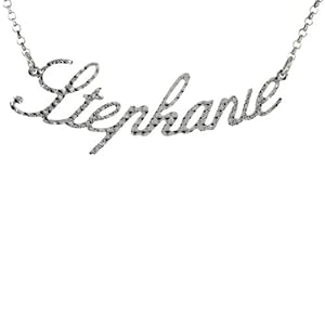 Sterling Silver STEPHANIE Name Pendant 16 in. Cable Chain Necklace (w/ 1 1/2 in. Extension) Diamond Cut Finish