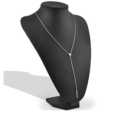 Rana Jabero Long Gold Lariat Y-Necklace Chain Bar Necklace - Plated