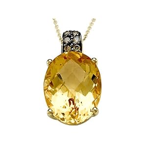 8.30 cttw Genuine Citrine Necklace by Effy CollectionŽ in 14k Yellow Gold by