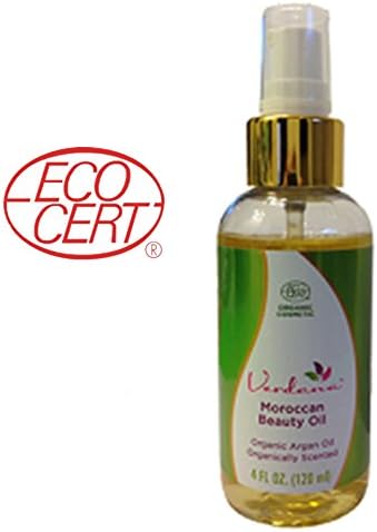 Verdana Moroccan Beauty Oil - Scented Organic Argan oil for Face, Hair, Nails, Elbows, Heels - 4 Fl Oz - Ecocert Certified Organic