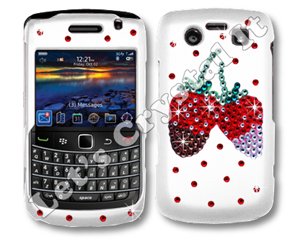 Blackberry 9700 Bold Swarovski Crystal Bling Cell Phone Cover (Strawberries)