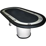 Trademark Poker Table with White Veneer, Black Felt And Racetrack Poker Table, Black