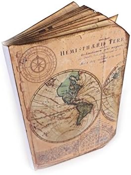 Map Travel Journal Compass Scrapbook Diary Vintage Travel Log with a Matching Mini Notebook