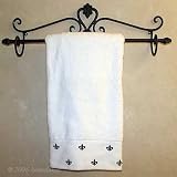 Scroll Fleur De Lis Cast Iron Towel Bar Quilt Wall Rack