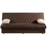 Max Three Seat Armless Sleeper Sofa in Natural Brown