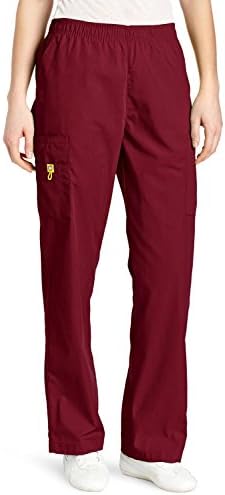 SincereWA Women's Scrubs Quebec Full Elastic Cargo Pant Wine 4X-Large