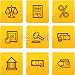 Wallmonkeys Peel and Stick Wall Decals - Golden Senso Finance Icons Set - Removable Graphic