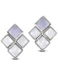 CleverEve Designer Series Lavender Jade Diamond Shapes Sterling Silver Earrings 14.1 ct. tw.