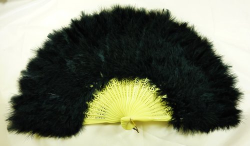 NEW BLACK FEATHER FAN
