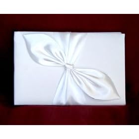 Beautiful White Wedding Bridal Gästebuch mit weißem Satin Schleife NEU