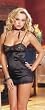 Dainty, Delicate and Sexy in this Wispy Stretch Satin and Scallop Lace Classic Chemise Set (Black or Raspberry) Just in for Valentine's Day Lingerie Pick!