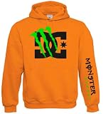 Monster Energy DC Green Claw Hoodie ORANGE SMALL