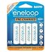 Photo : SANYO eneloop 4 Pack AA NiMH Pre-Charged Rechargeable Batteries