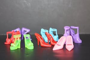 A Large Group of 14 Pairs of Shoes Made to Fit the Barbie Wide Variety of Styles and Colors