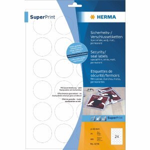 HERMA Verschluss-Etiketten SuperPrint Laser/Kopier 40mm weiß VE=600 Stück